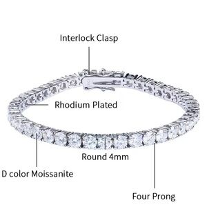 Elegant Silver Moissanite Bracelet
